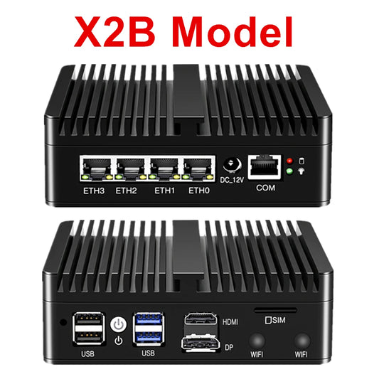 Topton Solid Fanless Firewall Mini PC VPN Gateway Intel N150 N5105 J6412 J5005 7305 6305 4x2.5G LAN Home Server PfSense Computer by PDG ibma