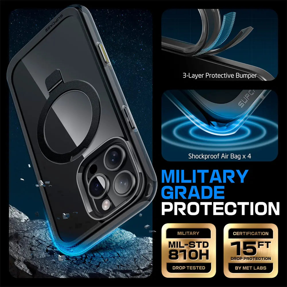 SUPCASE For iPhone 16 Pro Max Case with Camera Control Capture Button UB Mag Stand Series Slim Clear Magnetic Phone Case