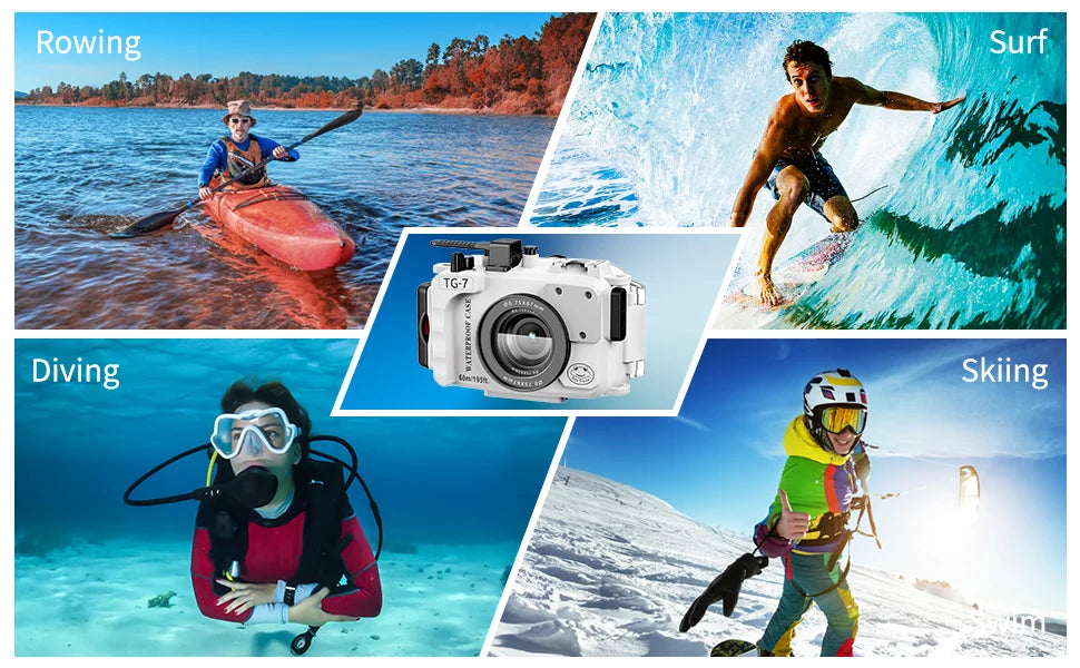 Seafrogs Scuba Diving Camera Case Cover For Olympus TG 7 TG 5 TG 6 Underwater Photography Equipment Waterproof Camera Housing 60