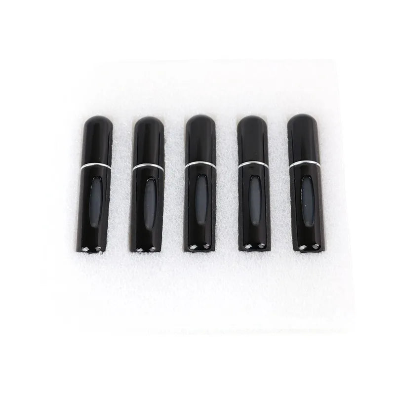 New Hot 5pcs Sets Portable 5ml Perfume Refill Bottle Refillable Spray Scent Pump Empty Atomizer Cosmetic Containers Travel Gift
