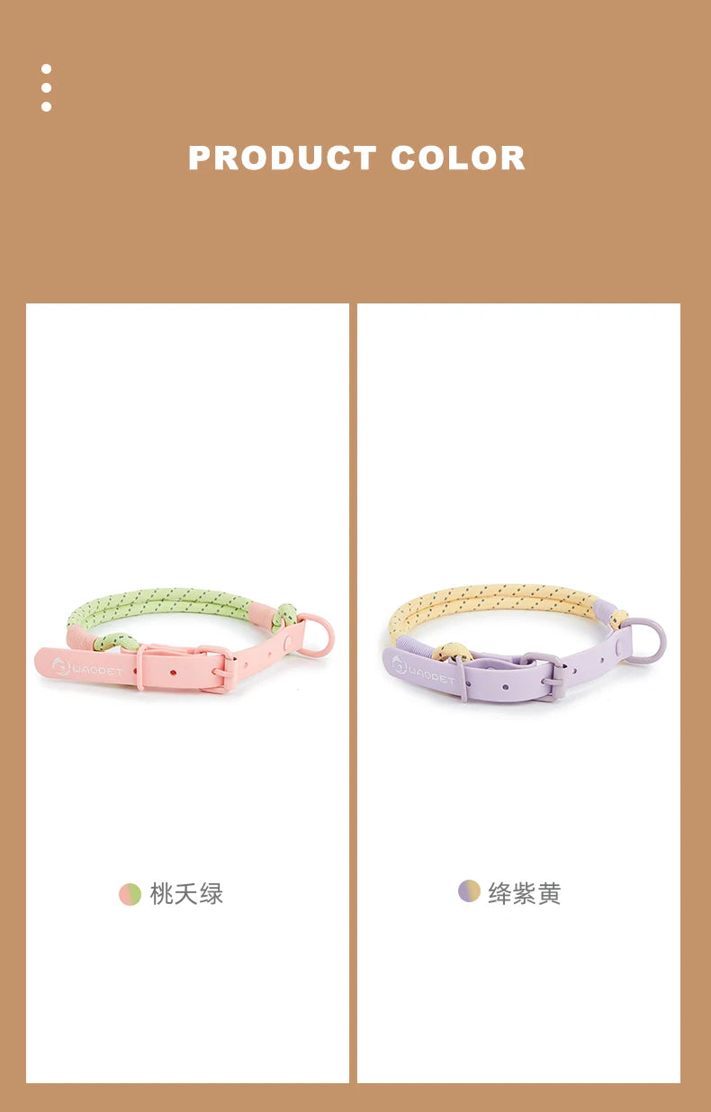 Pet Collar Cute Fashion Nylon webbing Dog Lead Collar Candy Style Handmade Webbing PVC Neck Ring Cool waterproof Dogs supplies