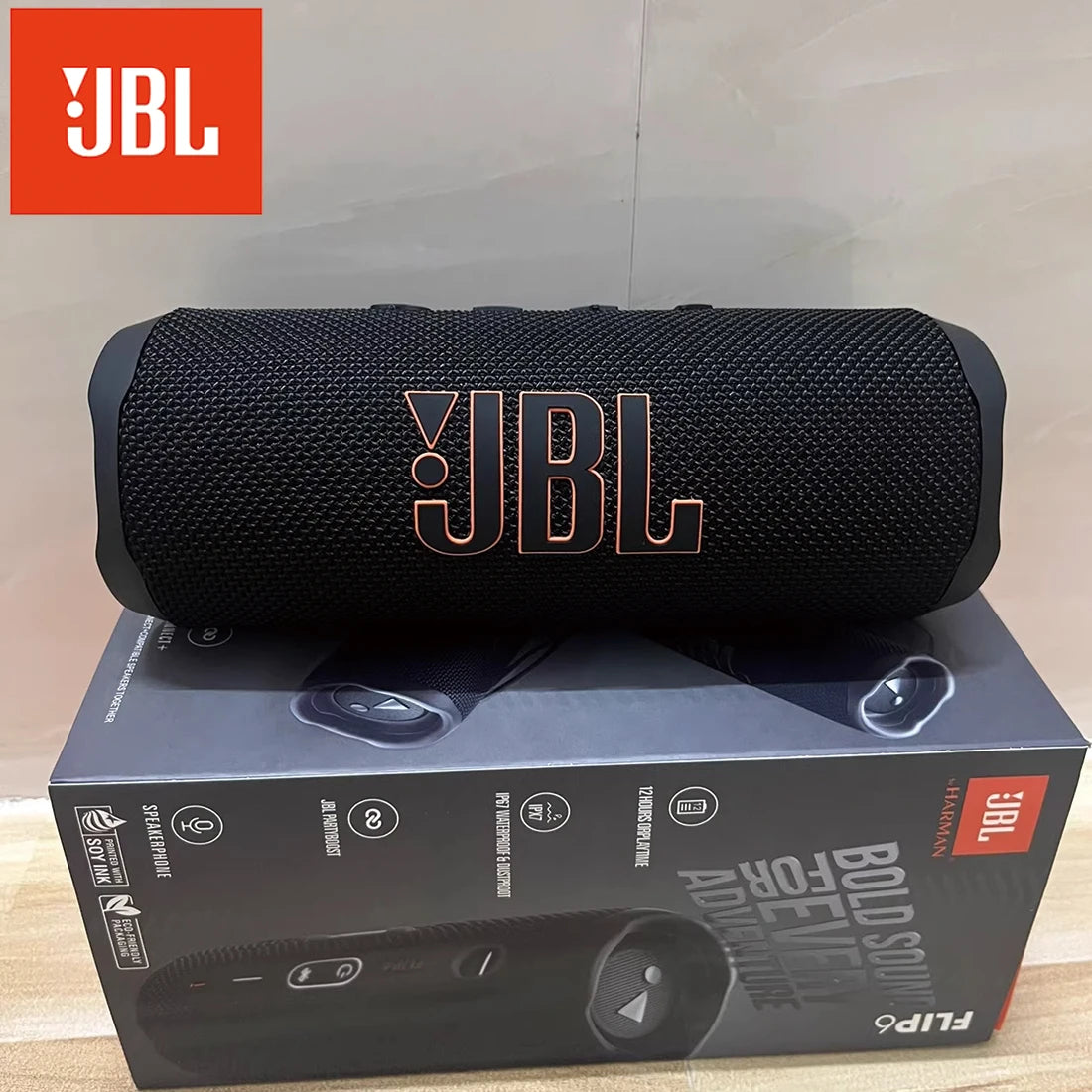 JBL Flip 6 Wireless Bluetooth Speaker - Rugged Waterproof Design Enhanced Sound with Independent Tweeters