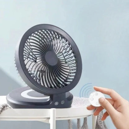 Edon Air Circulation Fan Wireless Suspended USB Rechargeable Night Light Touch Control 4 Wind Speed Folding Electric Fan Home