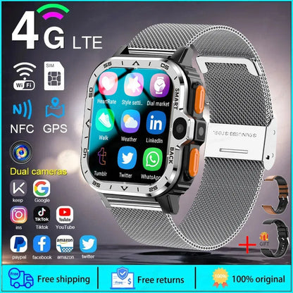 2024 New SIM Smart Watch 2.03inch 4G Network GPS Wifi NFC Dual Camera 64G ROM Storage Google Play Small mobile phone Smartwatch