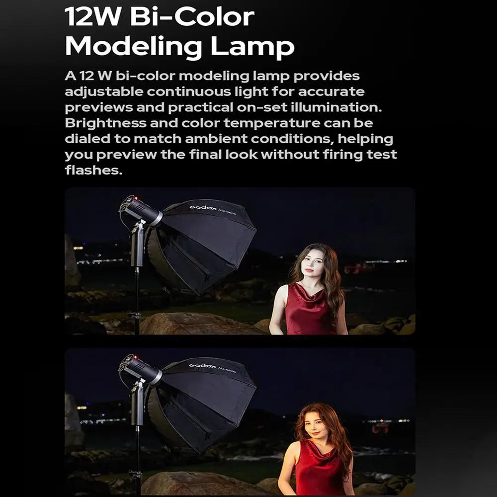 Godox AD300Pro II 300Ws Outdoor Flash TTL HSS 1/8000s 2.4G Wireless Strobe with Rechargeable Battery for Canon Sony Nikon Fuji