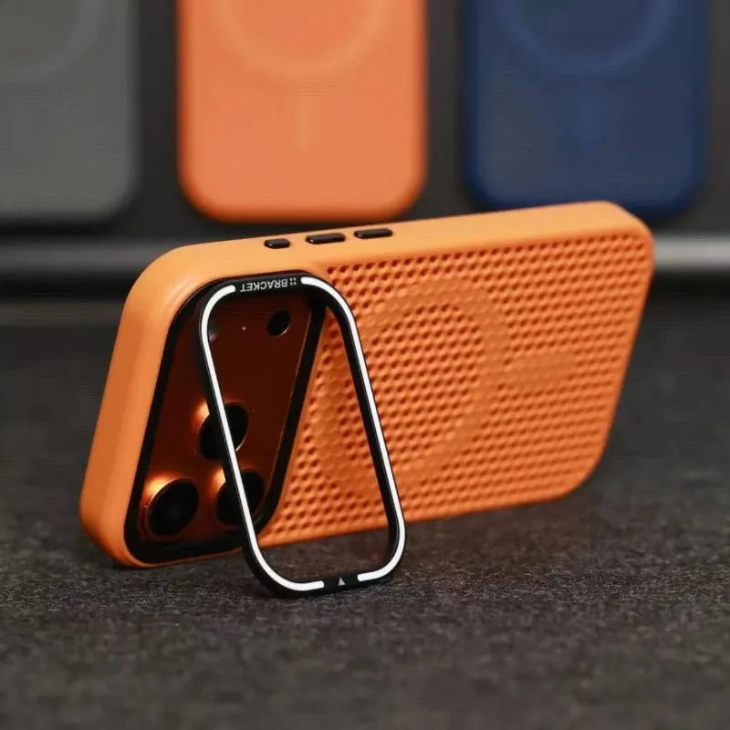Camera mount mesh cooling case for iPhone 17 Pro Max 15 17 Pro 14 13 12 16 Pro Max For Magsafe wireless charging Shockproof cove