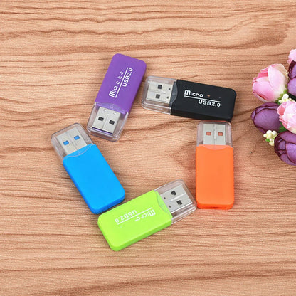 Random color Portable Mini USB 2.0 TF micro SD memory card reader high speed TF adapter for PC laptop computer vehicle speaker