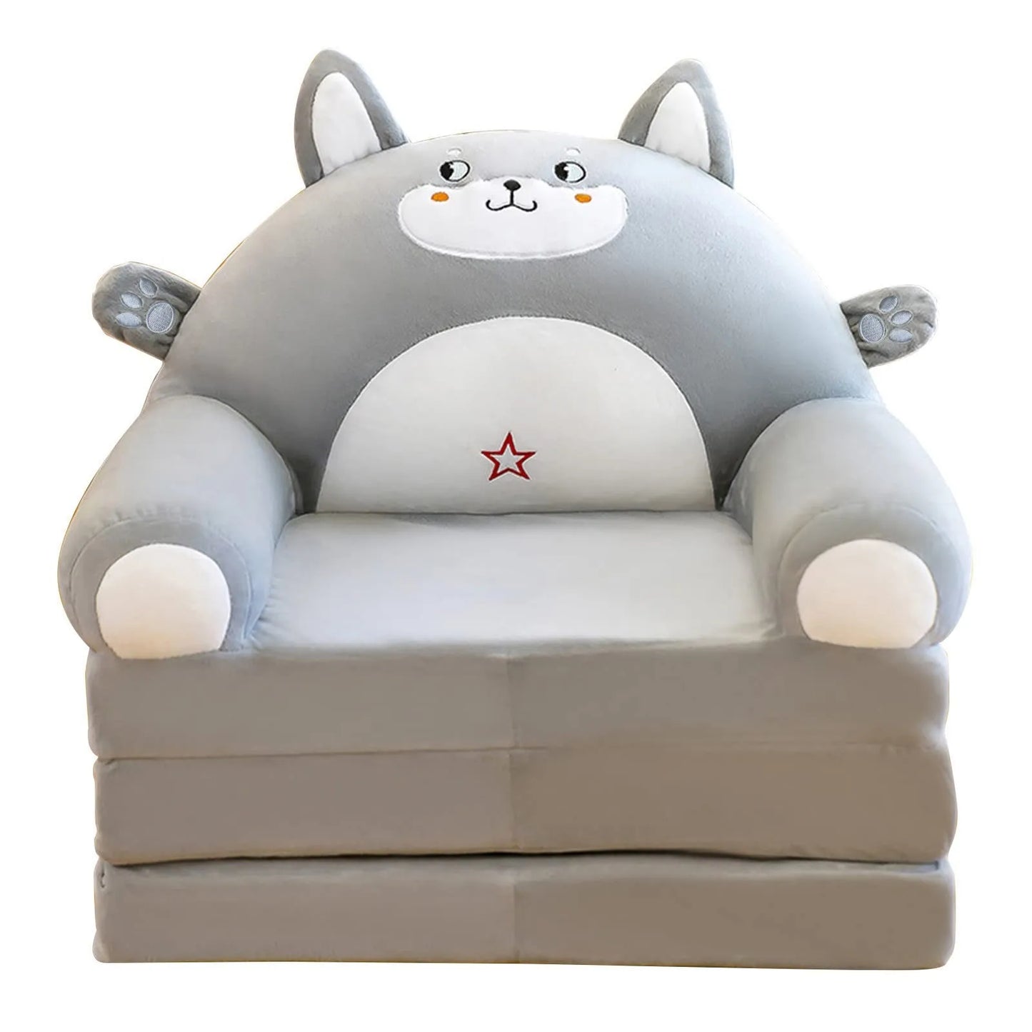 Plush Sofa Backrest Armchair 2 In 1 Foldable Cute Cartoon Lazy Sofa Children Flip Open Sofa Bed For Bedroom Folding Sofa Bed