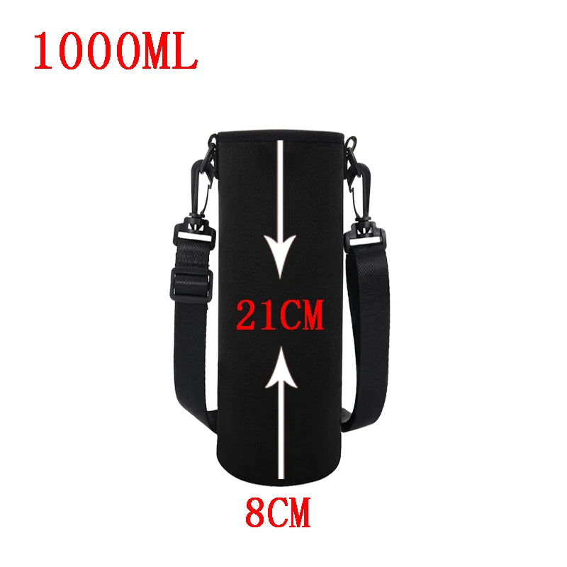 750ML/1000ML/1500ML Portable Water Bottle Insulated Neoprene Holder Pouch Bag Travel Thermos Cup Cover With Adjustable Strap
