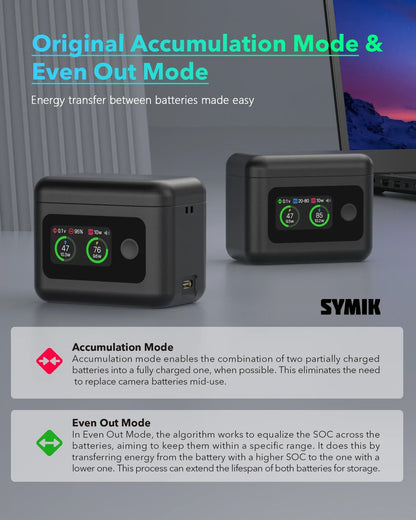 Battery Charger for Insta360 X5 Accessories, 27W Dual Fast Charging Case w/LCD Display, Intelligent Two Way Charger Hub