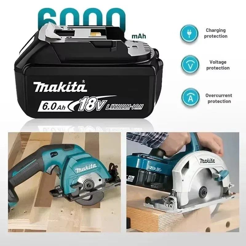 100% Original Makita 18V Battery 18V 6Ah Replacement Battery for Makita BL1860B BL1850 BL1840 BL1830 Li-ion Power Tool Battery