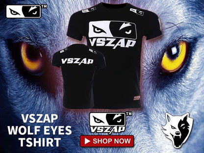 Vszap Fitness T-shirt MMA Combat Fighting Sanda Thai Boxing Sports Muscle Training Running Personality Wolf Eyes Short Sleeve