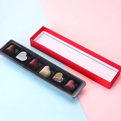 5Pcs Chocolate Boxes Packaging 6 Holes Rectangle Chocolate Covered Strawberry Paper Gift Box Wedding Christmas Birthday DIY Gift