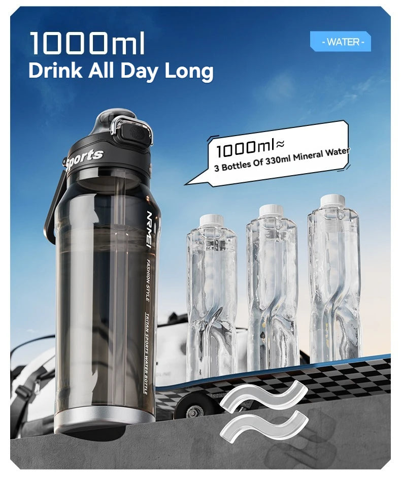 1L Sports Bottle Tritan Drinking Plastic Water Jug Fitness Bicycle Climbing Outdoor Bottle Water Cup
