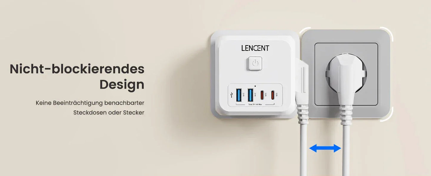 LENCENT USB Sockets dice Without Cable socket EU Socket Adapter Multiple socket EU Outlet Extender