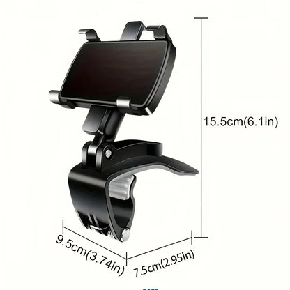 1pc 360° Rotating Car Phone Holder Suction & Adhesive Dashboard Mount ABS Stable Hands-Free Navigation Car Accessory.