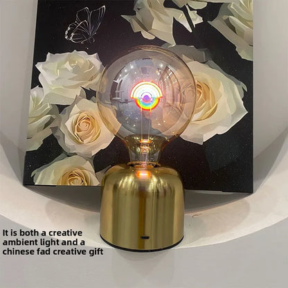 G125 5V Bulb Light Lamp Holder Creative Gift LED Induction Charging Night Light Atmosphere Decoration Ornaments Rainbow Filament