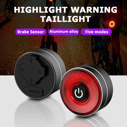 BUCKLOS Bike Rear Light Aluminum Alloy Basic/Sensing Bicycle Taillight Type-C Rechargeable MTB Road Cycling Lamp IPX5 Waterproof