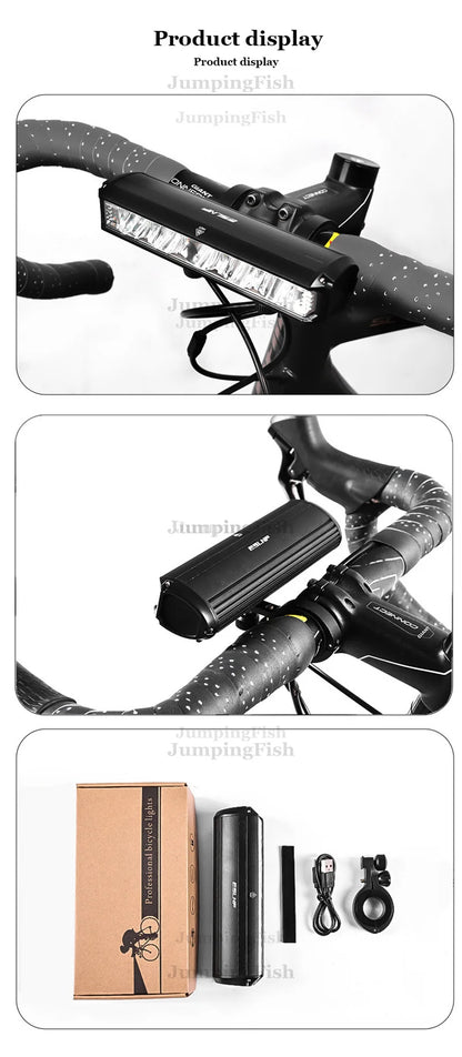 Bicycle Light Front 5200LM LED Light for Bicycle 8000mAh Mountain Cycle Headlight Lamp MTB Bike Light USB Flashlight Super Brigh