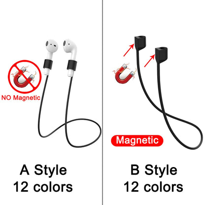 Silicone Wireless Bluetooth Headphone Neck Strap Cord String For AirPods Pro 1 2 3 Magnetic Anti-Lost Silicone Earphones Rope