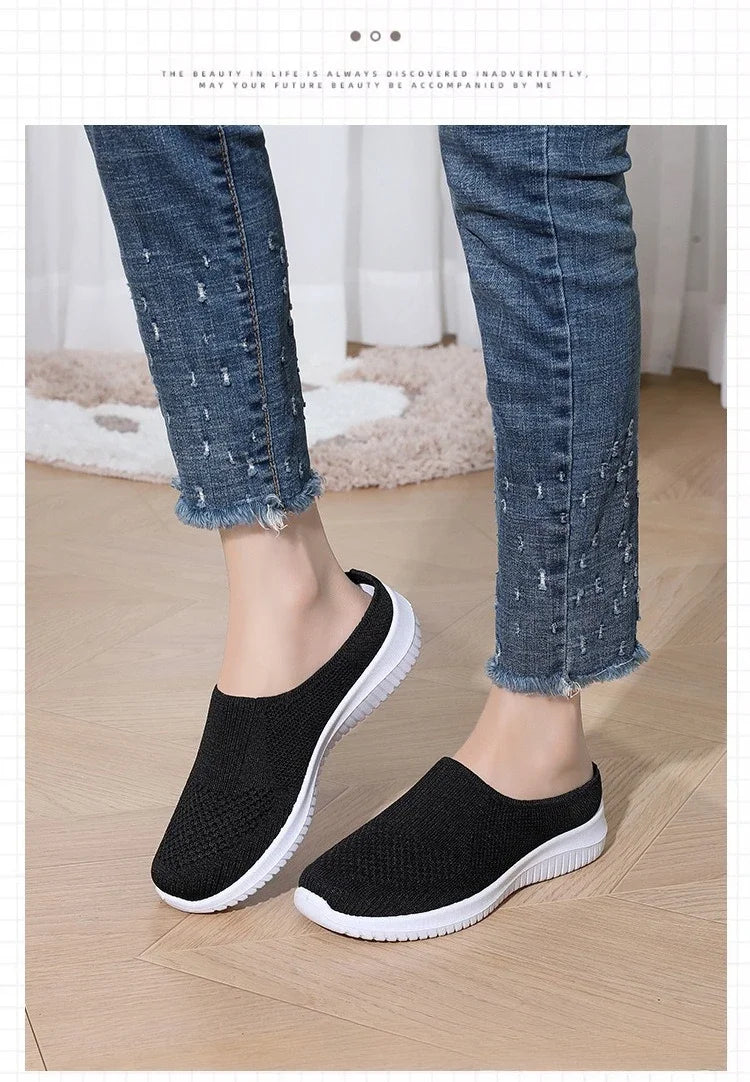 Women's Summer Shoes Plus Size Casual Single Ladies Shoes Soft Sole Cover Half Slippers Sale Shoes with Free Shipping
