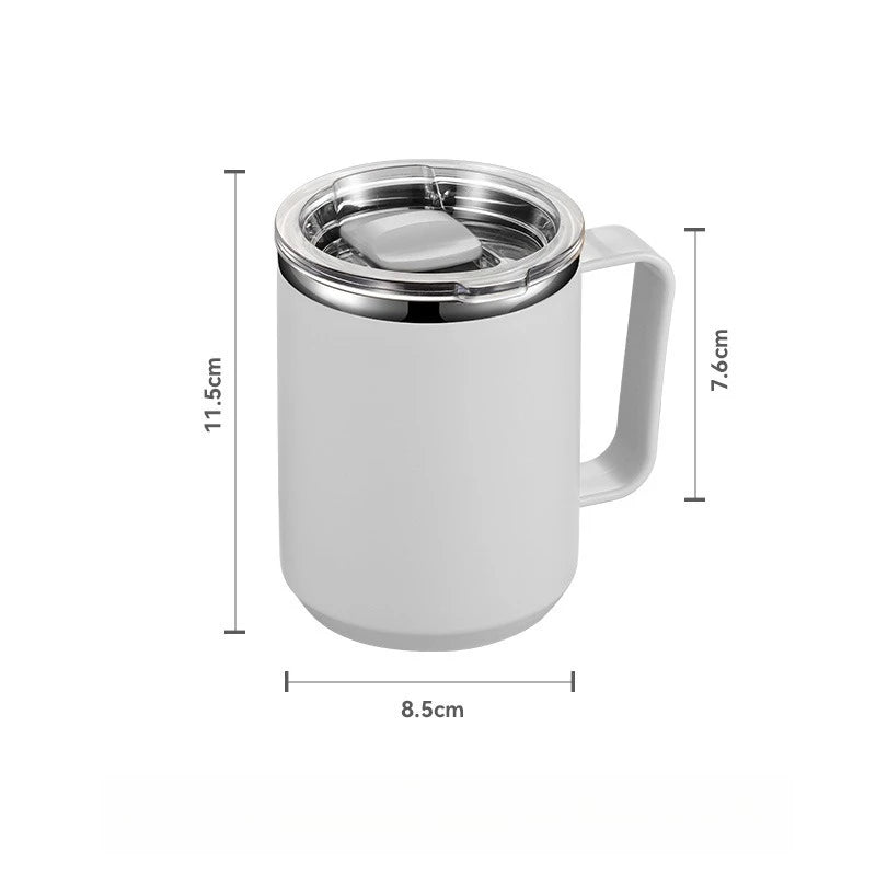 450ML Stainless Steel Insulated Mug with Lid Double Layered Cup Wall Coffee Thermos Cup for Office Outdoor Portable Water Bottle