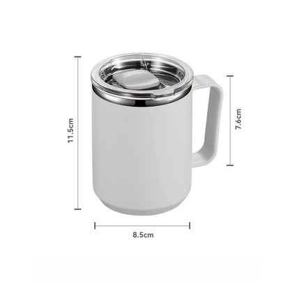 450ML Stainless Steel Insulated Mug with Lid Double Layered Cup Wall Coffee Thermos Cup for Office Outdoor Portable Water Bottle
