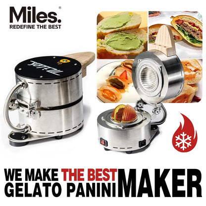 Hot Sale Gelato Burger Heat Press Table Top Ice Cream Sandwich Maker for Small Business UFO Burger Maker Stainless Panini Maker