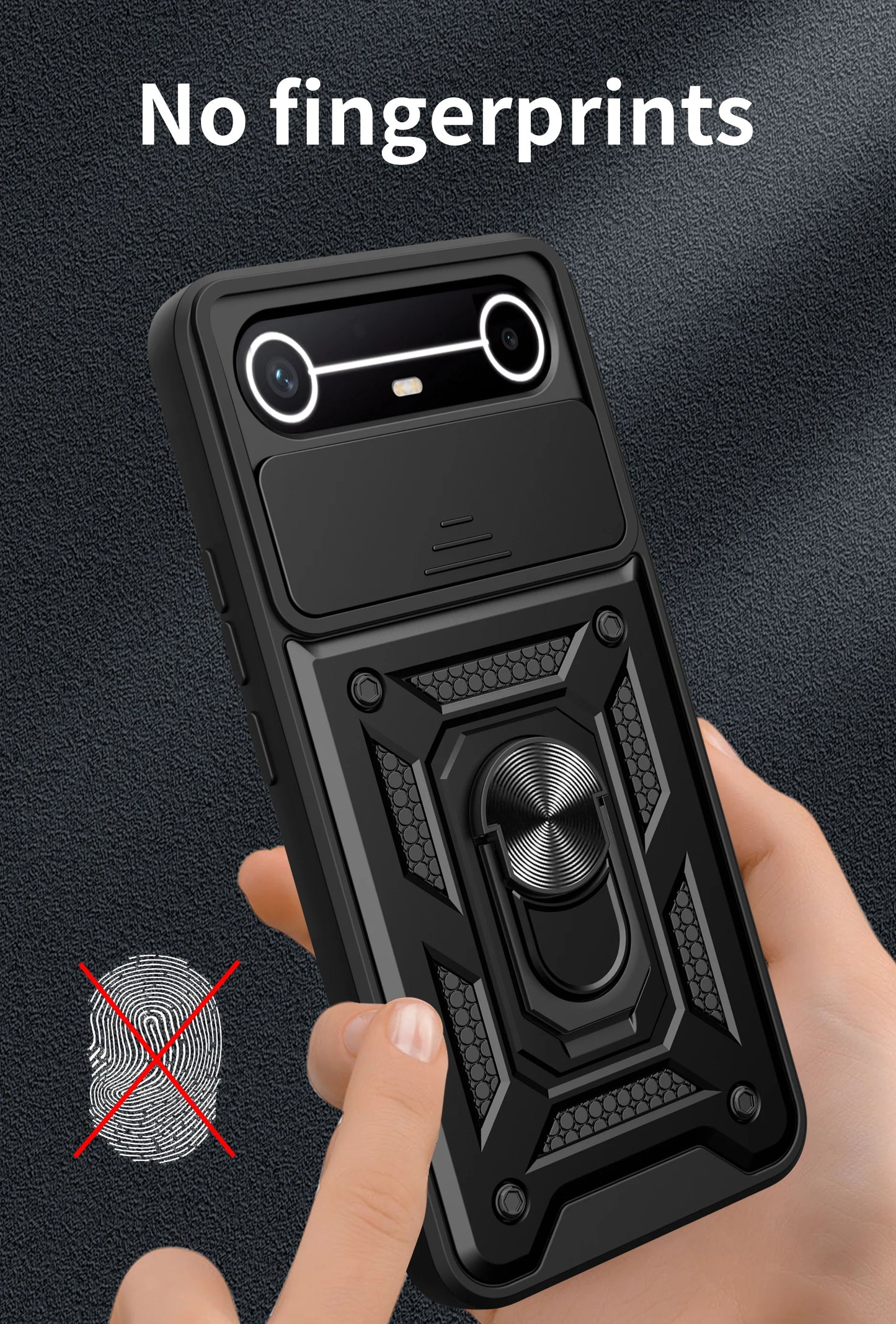 Slide Camera Cover for Tecno Spark Slim 4G Pova Slim 5G Case Ring Kickstand Holder Full Protective Shockproof Phone Capa Funda