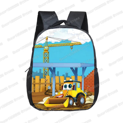 Truck/Ambulance/Car/Tractor Backpack Children's 12 Inch Kindergarten School Bag Cartoon Printing Excavator Backpack