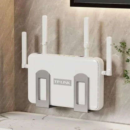 Wall-Mounted Router Set-Top Box Organizer with Adjustable Bracket, Multi-Purpose Cable Management Shelf for WiFi Devices Storage