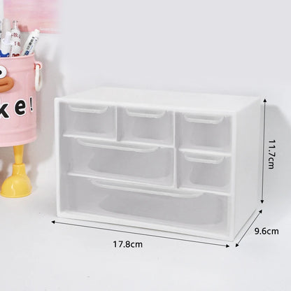 Large Capacity Dustproof Multi-layer Desktop Storage Box  Organizing Box Multifunctional Transparent Six Grid Drawer Storage Box