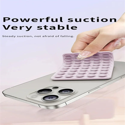 Suction Cup Phone Case Mount Double-Sided,Silicon Sticky Phone Stand for iPhone Android Selfies Hands-Free Strong Grip Holder