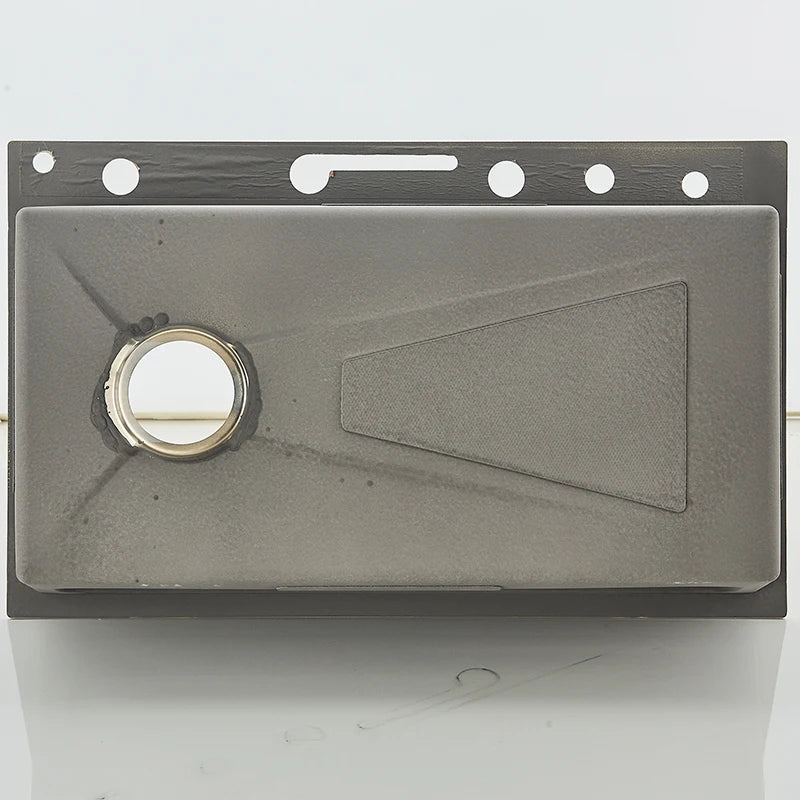 Golden Double Waterfall Sink Stainless Steel Kitchen Sink Embossed Large Single Slot Wash Basin Washing Pond For Kitchen