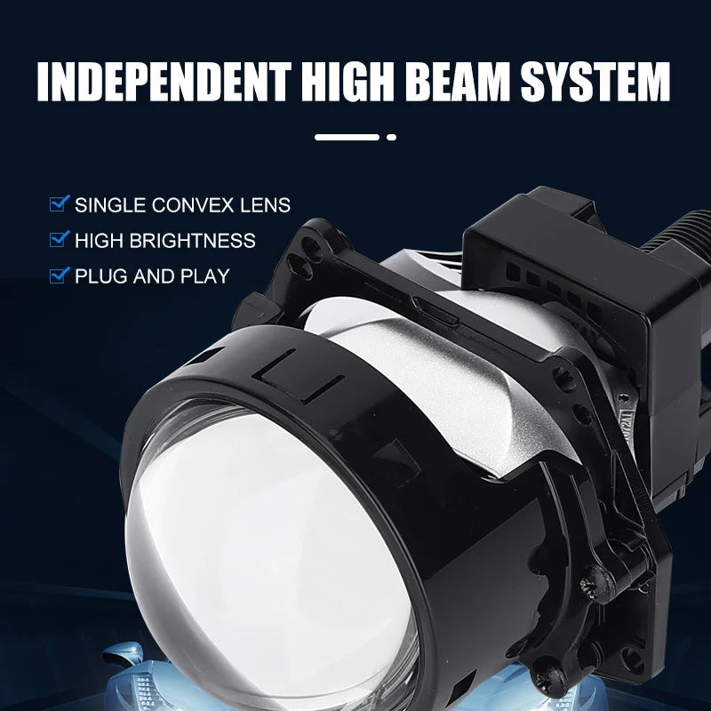 2PCS 3 Inch Bi LED Projector Lenses For Headlight Hella 120W 60000LM Auto Lamp Car Lights Retrofit Kits Hyperboloid Lens