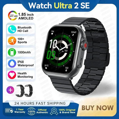 Watch Ultra 2 SE Men Women 1000mAh AMOLED Heart Rate 100+Sport Bluetooth Call GPS Track Waterproof Smart Watch For IOS Android