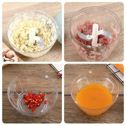 500/900ML Hand Chopper Manual Rope Food Processor Silcer Shredder Salad Maker Garlic Onion Cutter Kitchen Tool Accessories