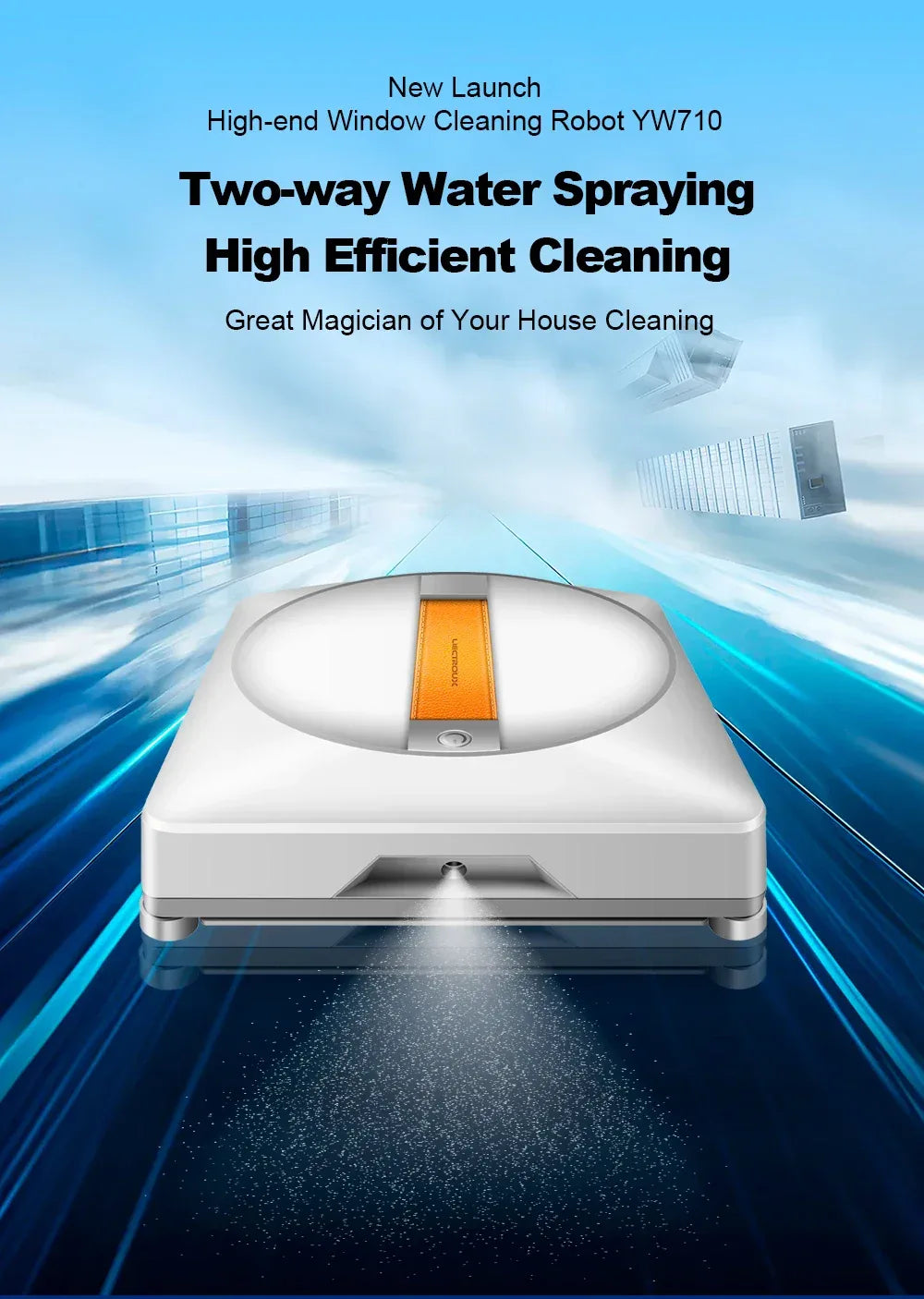   (promo code: AEEU03 )Liectroux YW710 Robot Window Cleaner,Double Water Spray,Strong Vacuum,Home Floor Wall Window Cleaning Robot,App&Remote Control