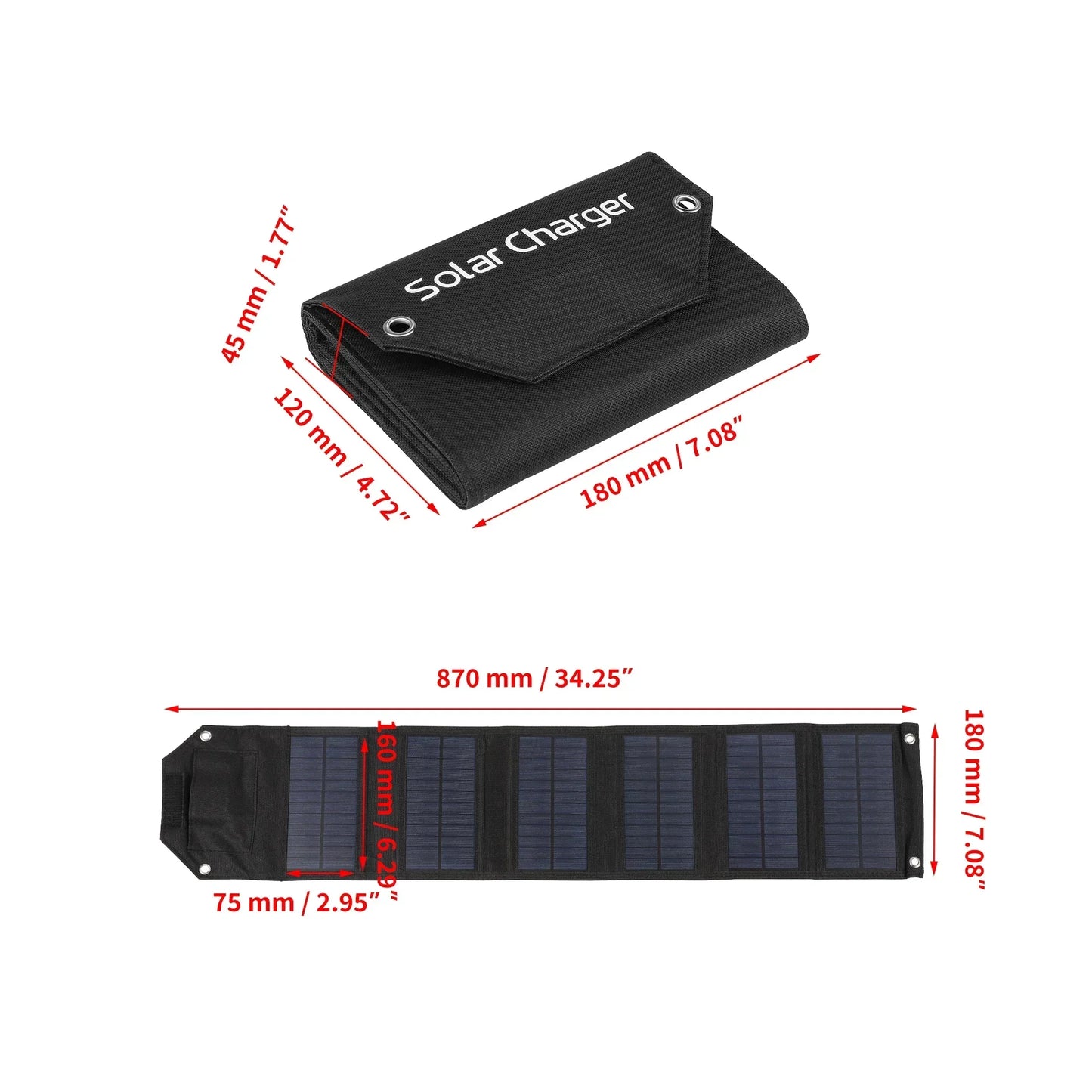 60W-100W Solar Panel 4/5/6 Fold Portable Power Supply Outdoor Emergency USB Mobile Phone Charging with 3 USB Output Cable