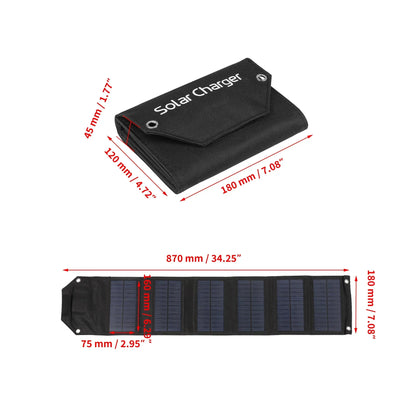 60W-100W Solar Panel 4/5/6 Fold Portable Power Supply Outdoor Emergency USB Mobile Phone Charging with 3 USB Output Cable