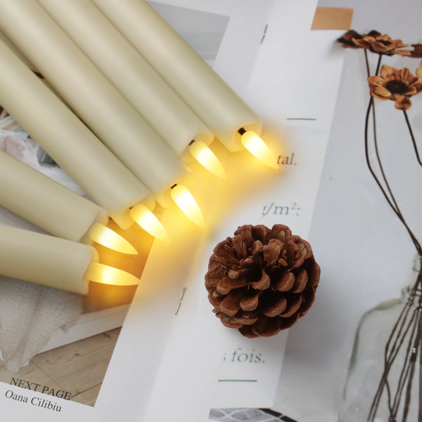 Lot de 6 bougies décoratives LED sans flamme, à piles, avec télécommande et minuterie, pour la maison, les fêtes et les mariages.