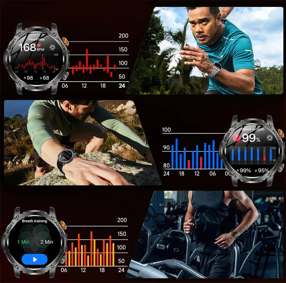LIGE AMOLED Smart Watch Men with Flashlight Sports IP68 Waterproof Fitness Tracker Bluetooth Call Smartwatch Man for Android iOS