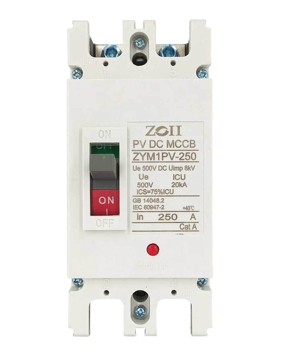 Solar Molded Case DC Circuit Breaker MCCB Overload Protection Switch Protector Solar Photovoltaic PV 150A 250A Battery Isolator