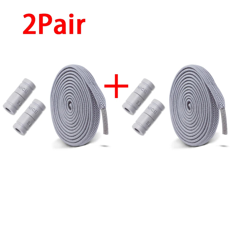Elastic Laces Sneakers No Tie Shoe laces Colorful Capsule Lock Shoelaces Without ties Kids Adult 0.6cm Flat Shoelace 1Pair/2Pair
