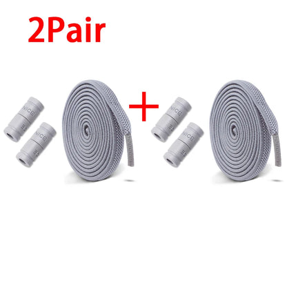 Elastic Laces Sneakers No Tie Shoe laces Colorful Capsule Lock Shoelaces Without ties Kids Adult 0.6cm Flat Shoelace 1Pair/2Pair