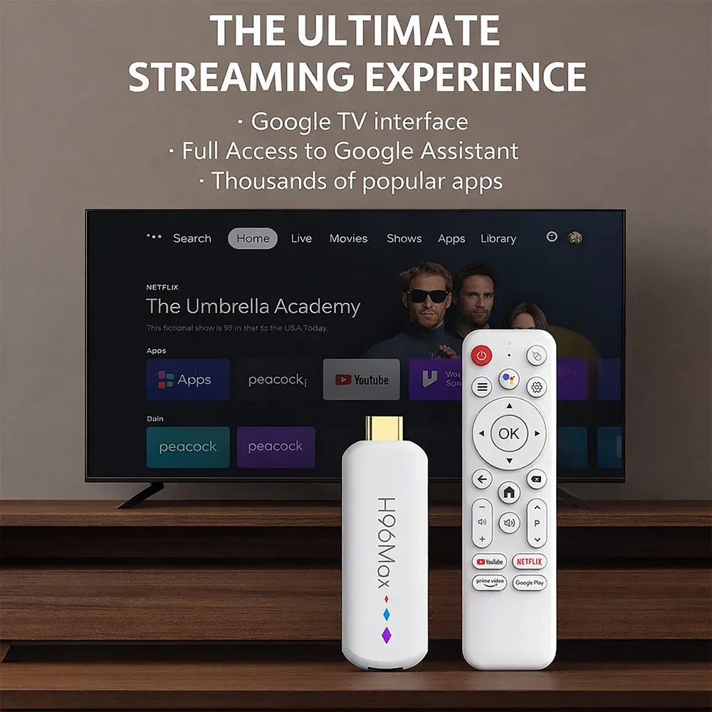 Android TV Stick S905L3 H96 Max M20 Quad-Core Smart TV Stick Media Player Voice Assistant Support 4K Streaming TV Stick 2GB 16GB