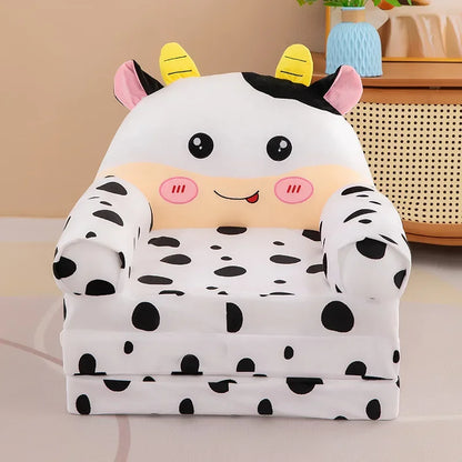 Three-layer folding children's small sofa cartoon kindergarten baby seat stool plush toy lazy sofa removable