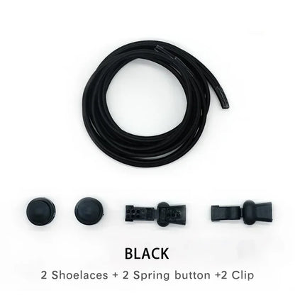 1 Pair of No Tie ShoesLaces Rubber Round Spring Lock Elastic Sneaker Shoelaces Laces Accessories Suitable for Kids Adult Lazy