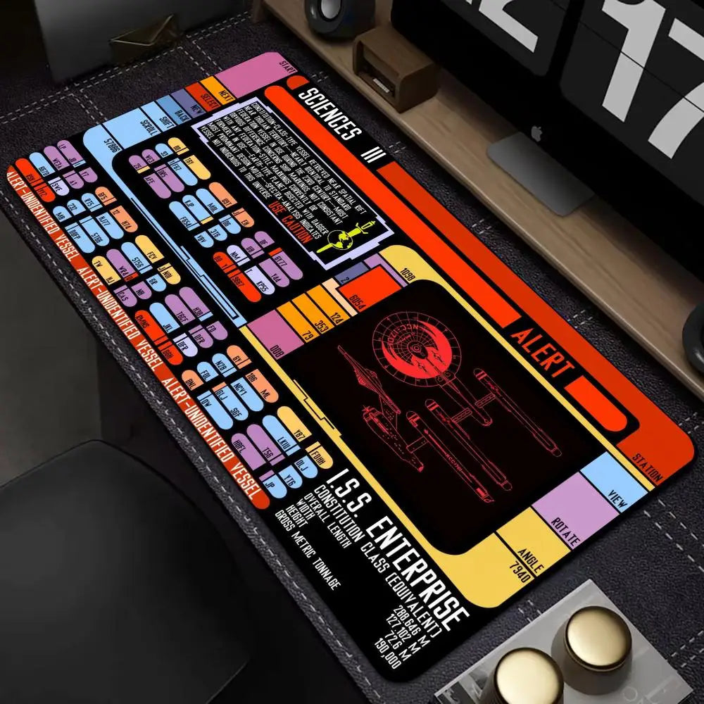 Starship Blueprint Pad Desk Pad Mouse Pad Gamer Computer Cabinet Star Trek Game Office Keyboard Animation XXL Large Desk Pad