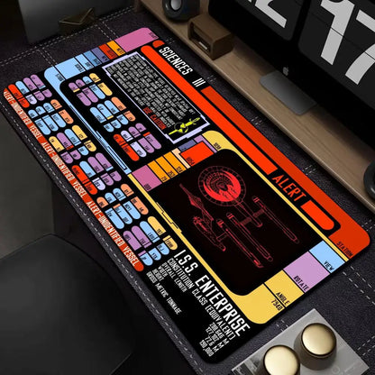 Starship Blueprint Pad Desk Pad Mouse Pad Gamer Computer Cabinet Star Trek Game Office Keyboard Animation XXL Large Desk Pad